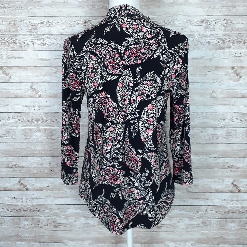 Charter Club Blouse S Floral Paisley 898 - Picture 3 of 6